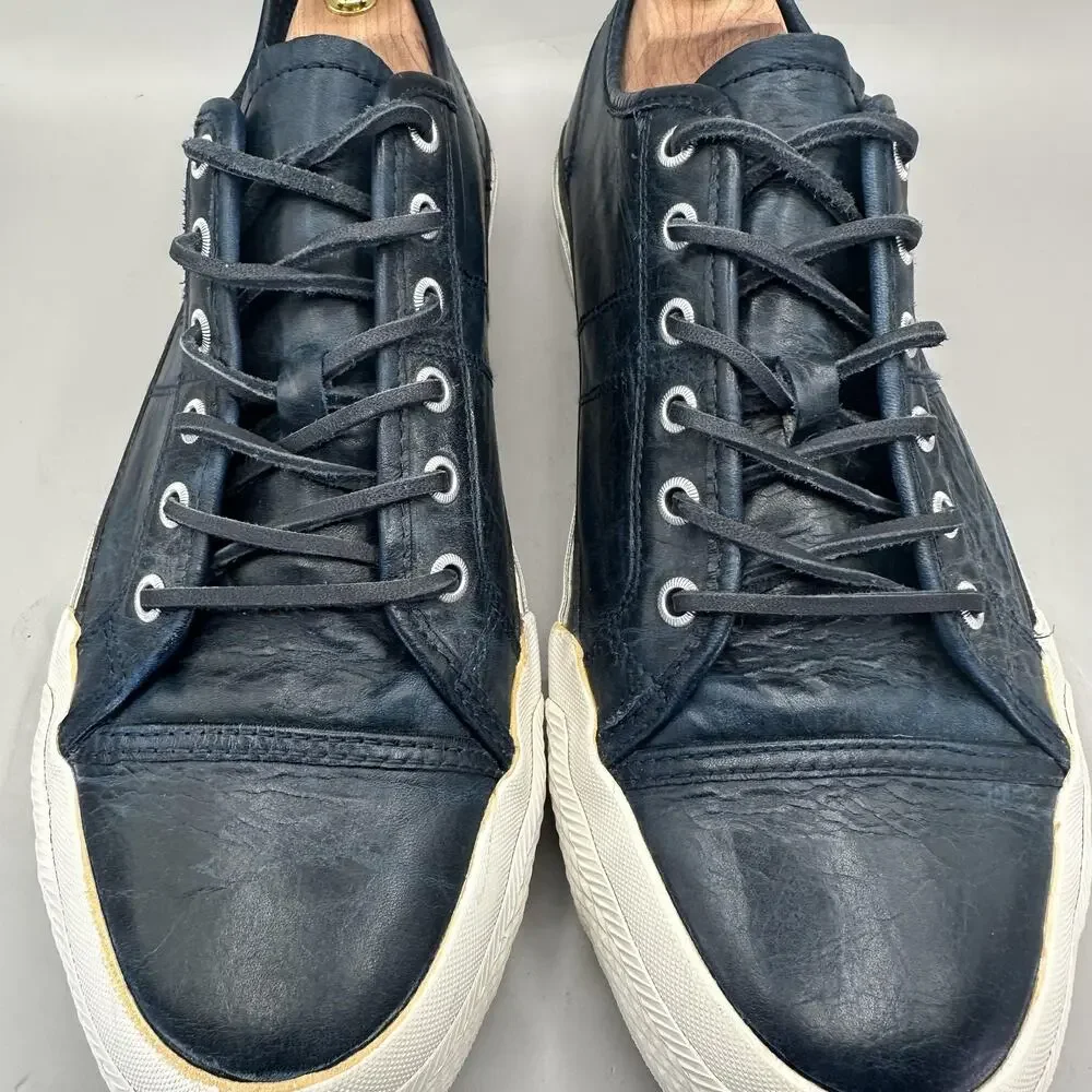 Frye Greene Low Shoes Mens Size 12 Navy Blue Leather Casual Sneakers 3481142-NVY
